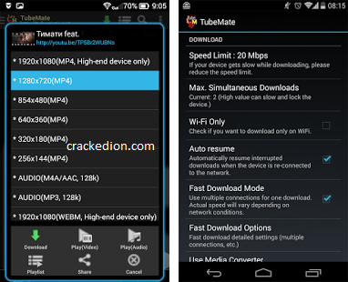 TubeMate Downloader 5.8.5 Crack